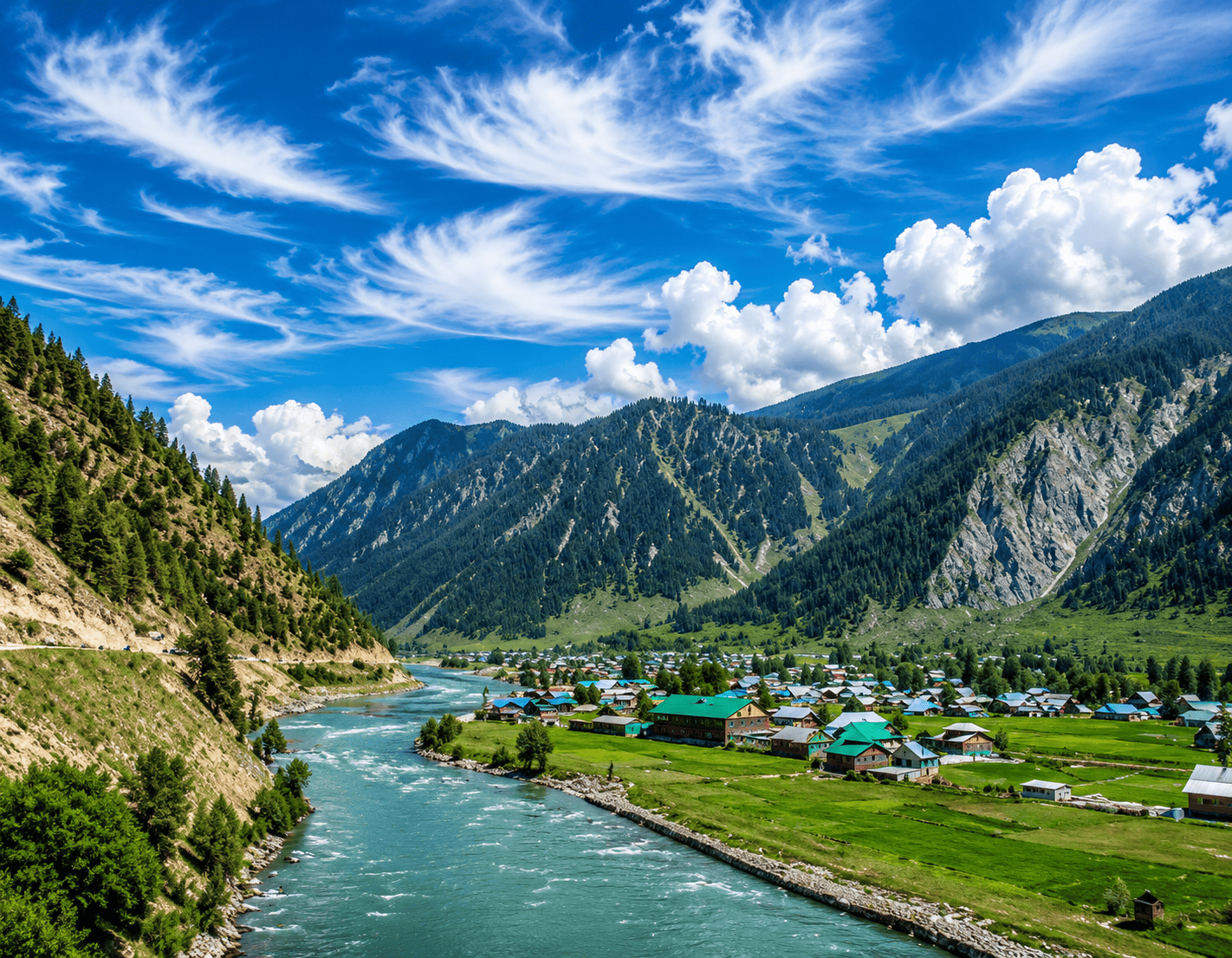 Wooden village in Gurez Valley